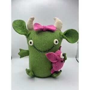 Novogratz  Ugly Dolls Monster Tabletop Decor Pillow Plush Boogie Felt Green Pin